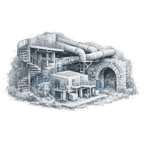 Capture des géométries complexes d’un bâtiment existant par scanner laser 3D montrée par un nuage de points dense