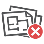 Icône représentant des erreurs de conception dues à des données du bâtiment existant imprécises