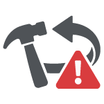 Icône représentant une non‑conformité sur chantier nécessitant une correction ou une reprise des travaux