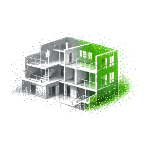 Nuage de points 3D exploitable issu d’un relevé scanner laser pour projets BIM