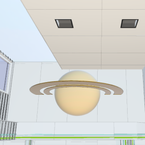 Modèle 3D imprimé représentant la planète Saturne, utilisé comme exemple de fabrication numérique par impression 3D.