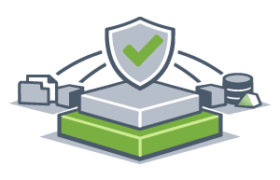 Icône représentant la sécurisation des décisions techniques grâce à des données fiables et maîtrisées en ingénierie et BIM