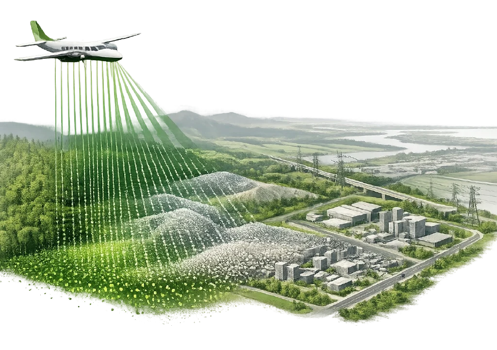 Acquisition de données de relevé de masse par scanner LiDAR aéroporté à grande échelle
