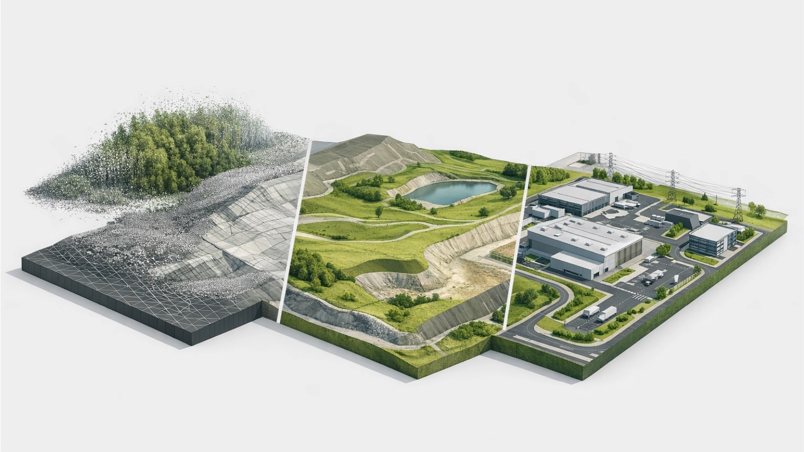 Modélisation du terrain existant à partir de données de relevé de masse pour un projet BIM