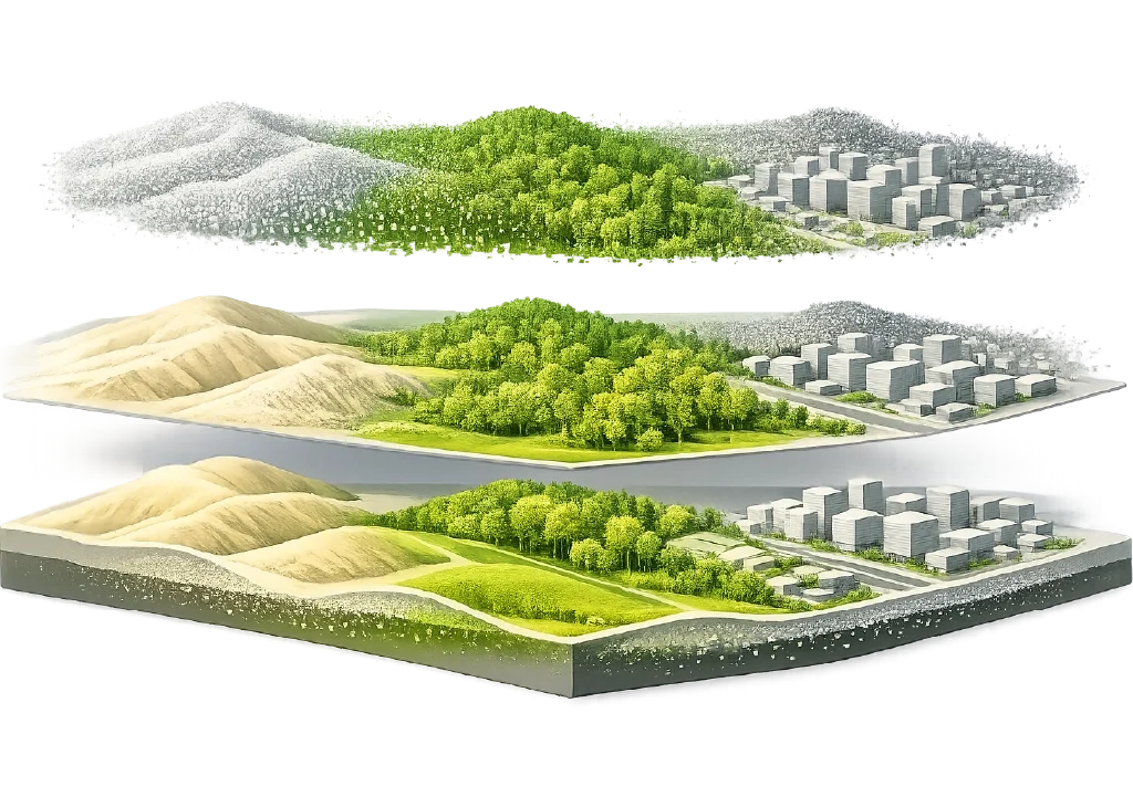 Transformation des données issues de relevé de masse en modèles numériques du terrain existant
